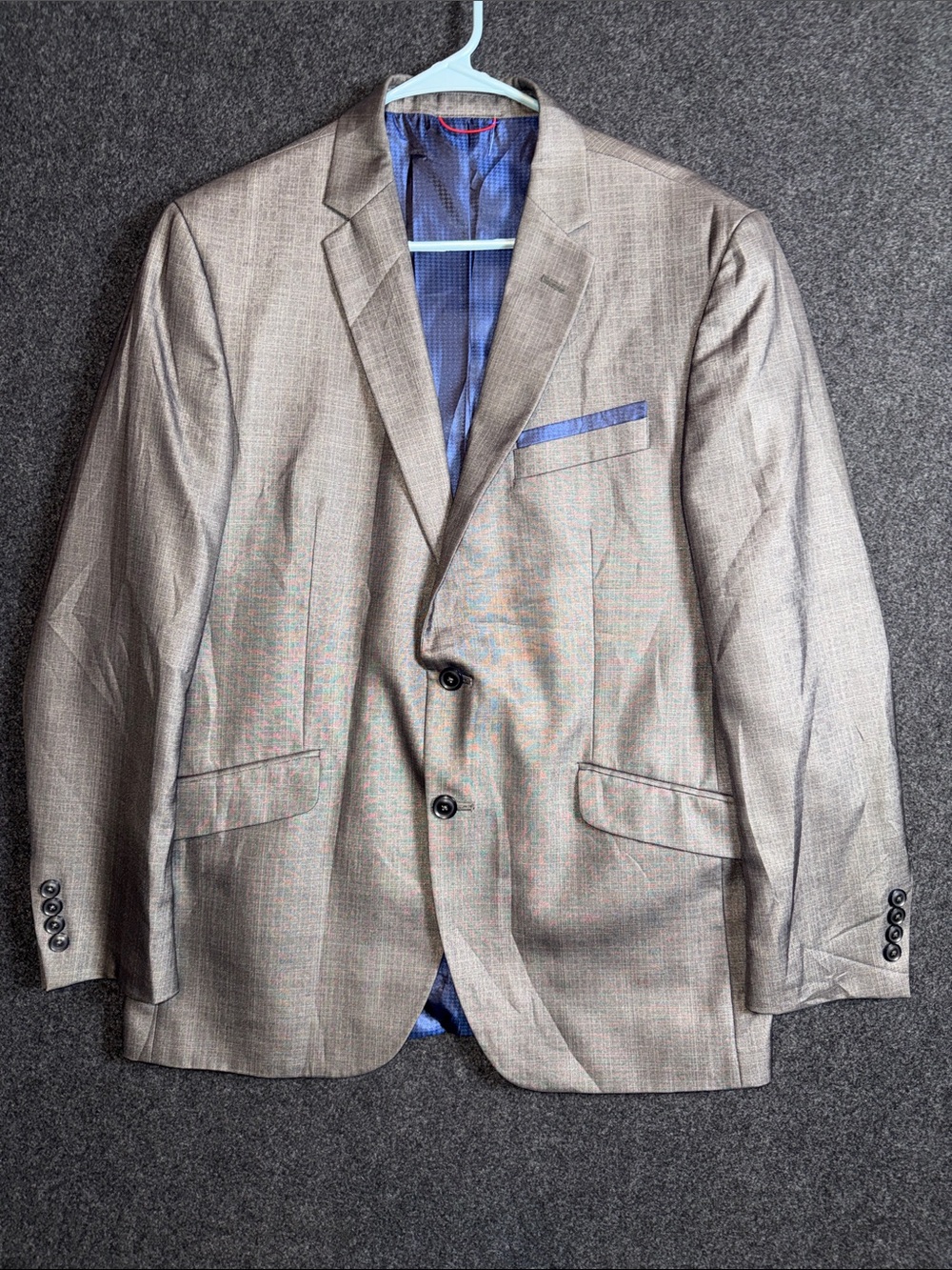Billy London UK Mens Grey Glen Plaid Two Button Suit Jacket Blazer 42R Cut 4352